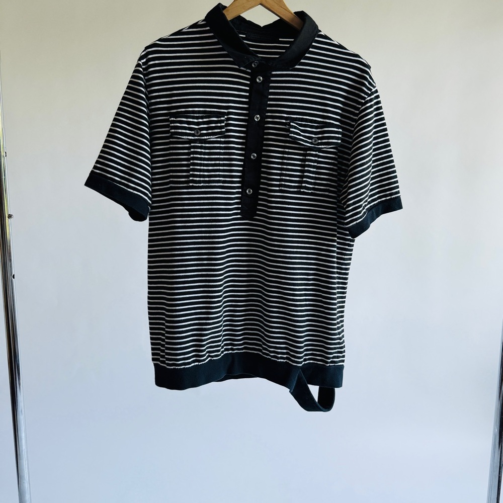 Black and White Striped Men's Shirt